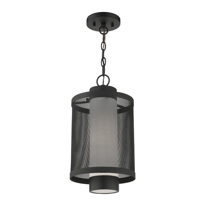 1 Light Textured Black Pendant