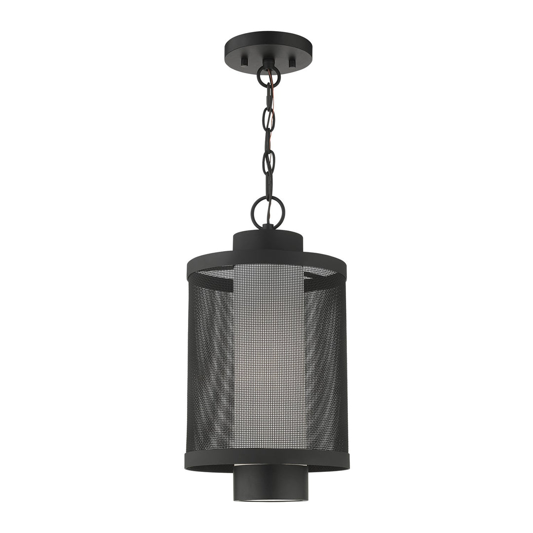 1 Light Textured Black Pendant