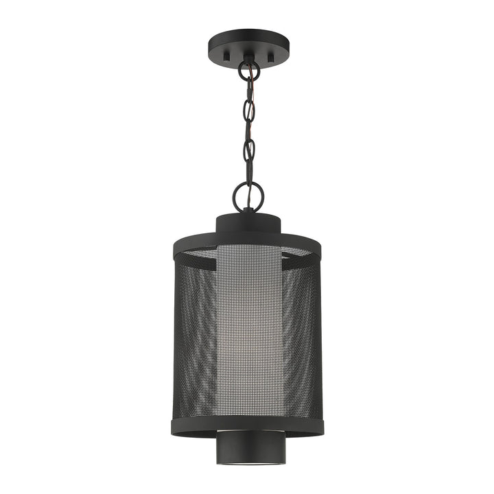 1 Light Textured Black Pendant