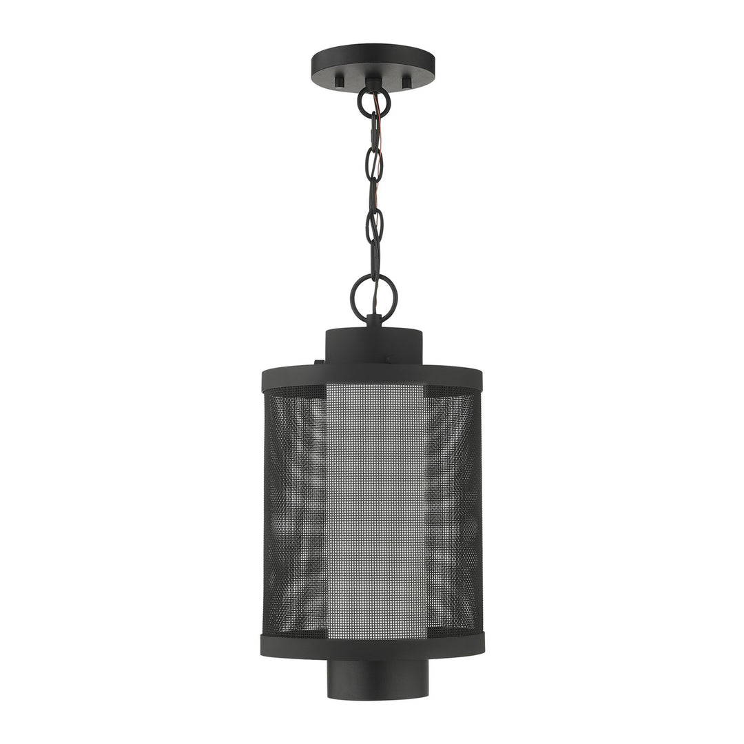 1 Light Textured Black Pendant