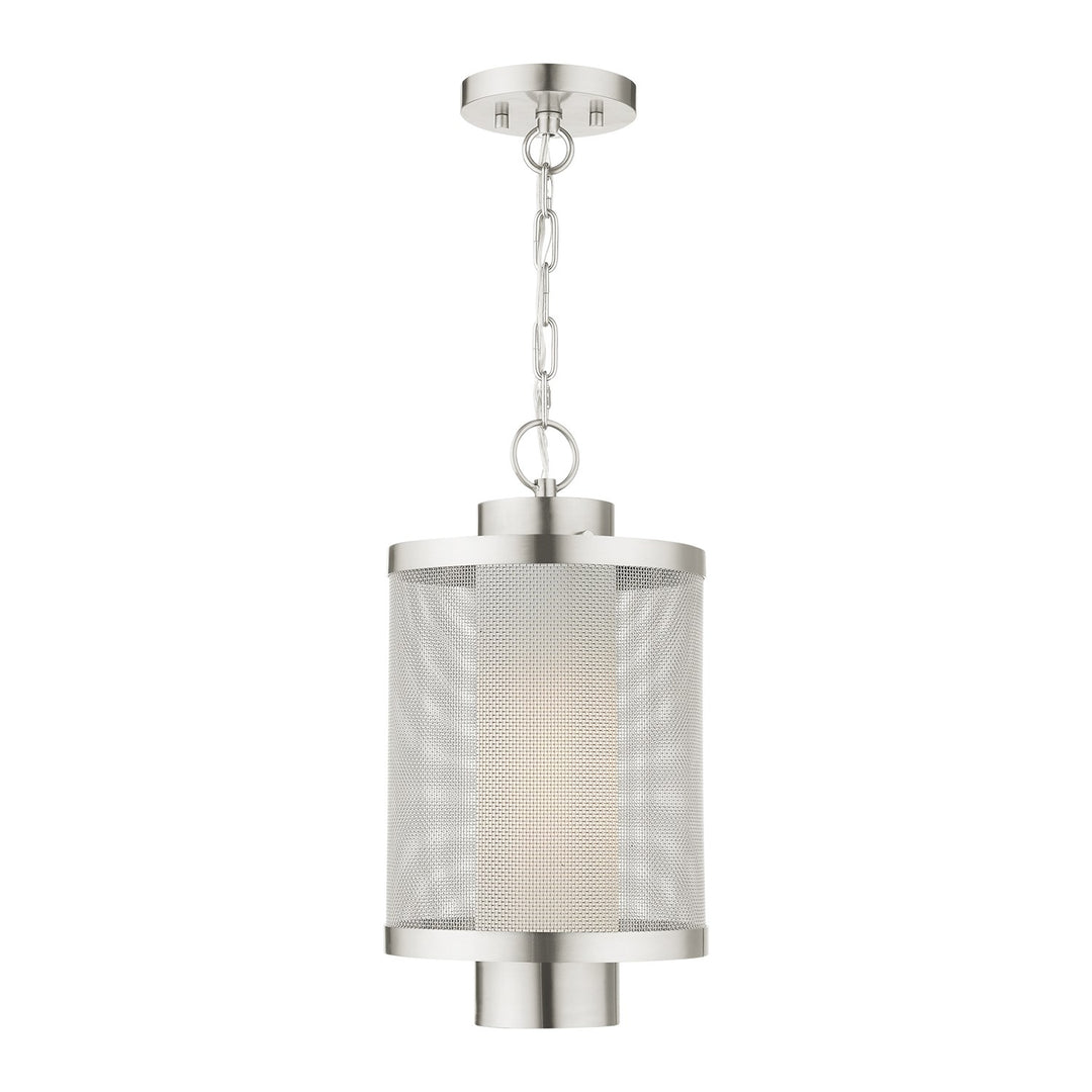 1 Light Brushed Nickel Pendant by Livex Lighting