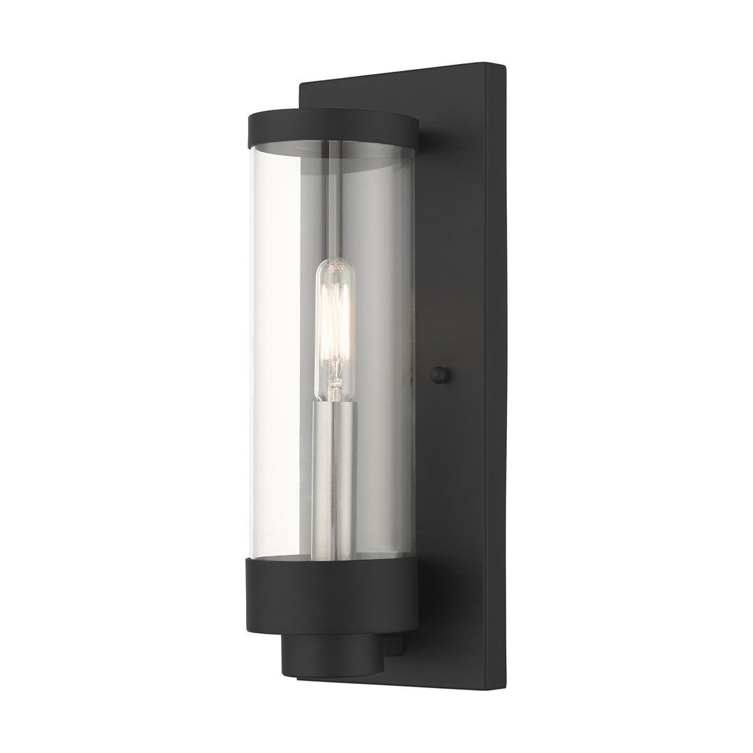 1 Light Textured Black Outdoor Ada Wall Lantern by Livex Lighting