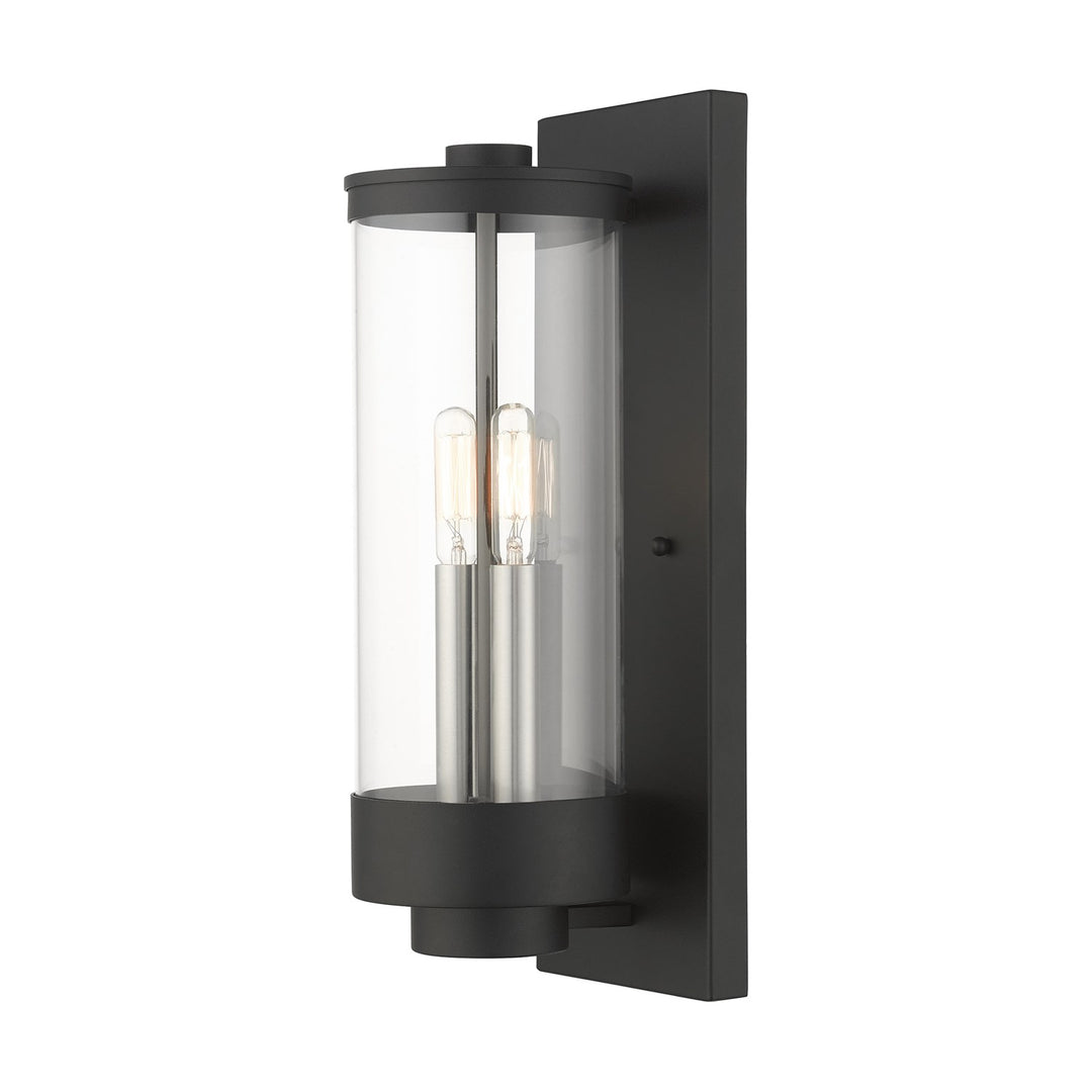 2 Light Textured Black Outdoor Wall Lantern by Livex Lighting