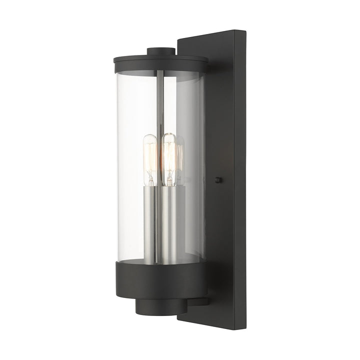 2 Light Textured Black Outdoor Wall Lantern by Livex Lighting