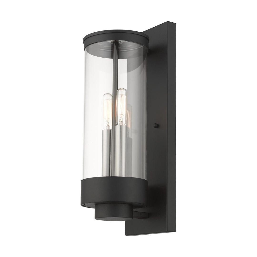 2 Light Textured Black Outdoor Wall Lantern