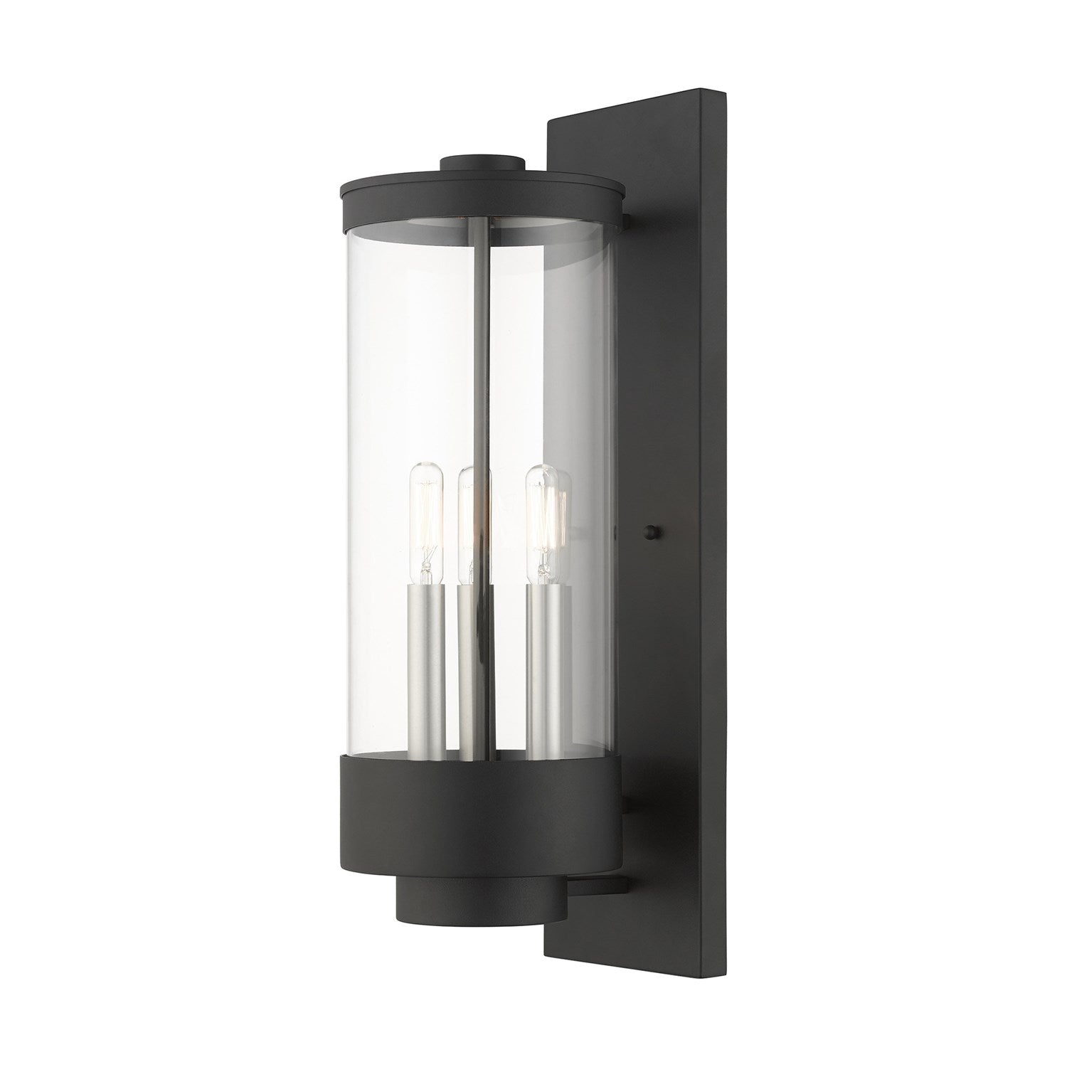 3 Light Textured Black Outdoor Wall Lantern by Livex Lighting