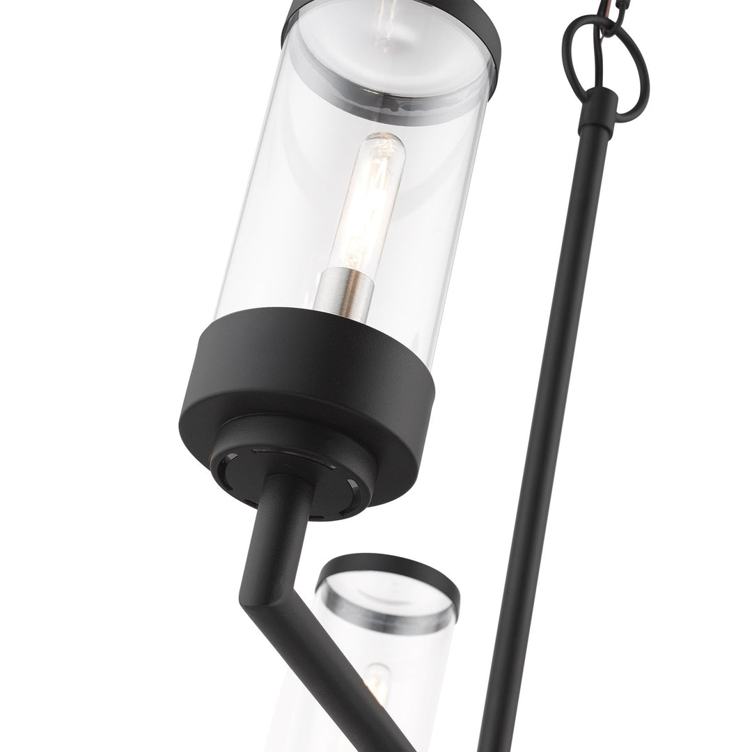 5 Light Textured Black Outdoor Chandelier