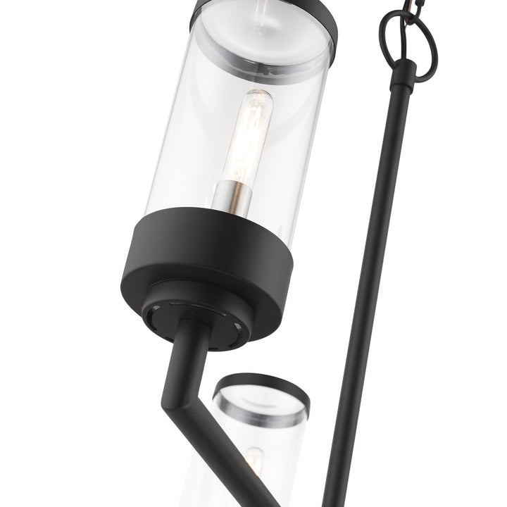 5 Light Textured Black Outdoor Chandelier