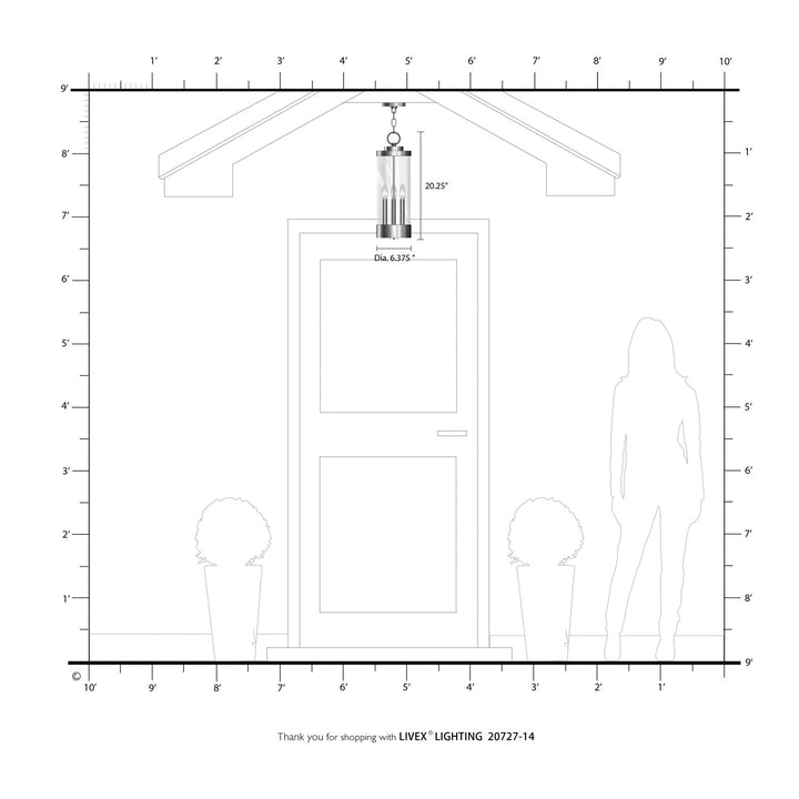 3 Light Textured Black Outdoor Pendant Lantern