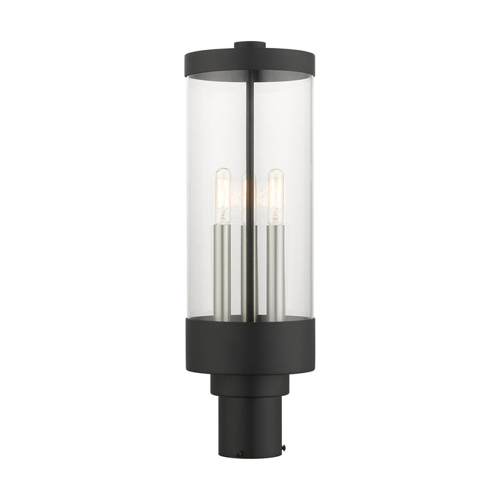 3 Light Textured Black Outdoor Post Top Lantern by Livex Lighting