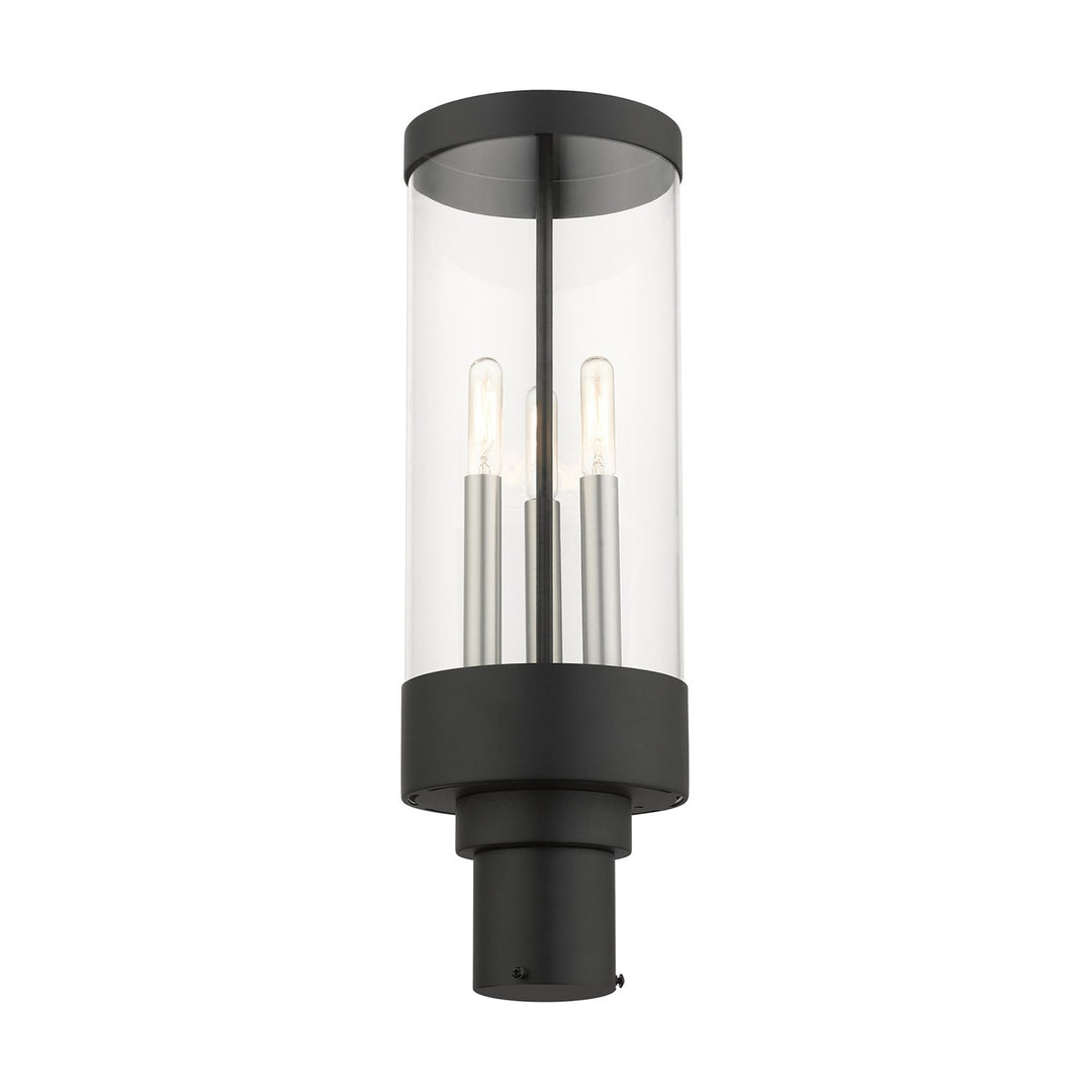 3 Light Textured Black Outdoor Post Top Lantern