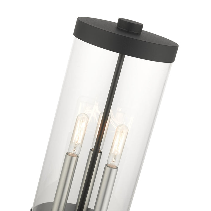 3 Light Textured Black Outdoor Post Top Lantern