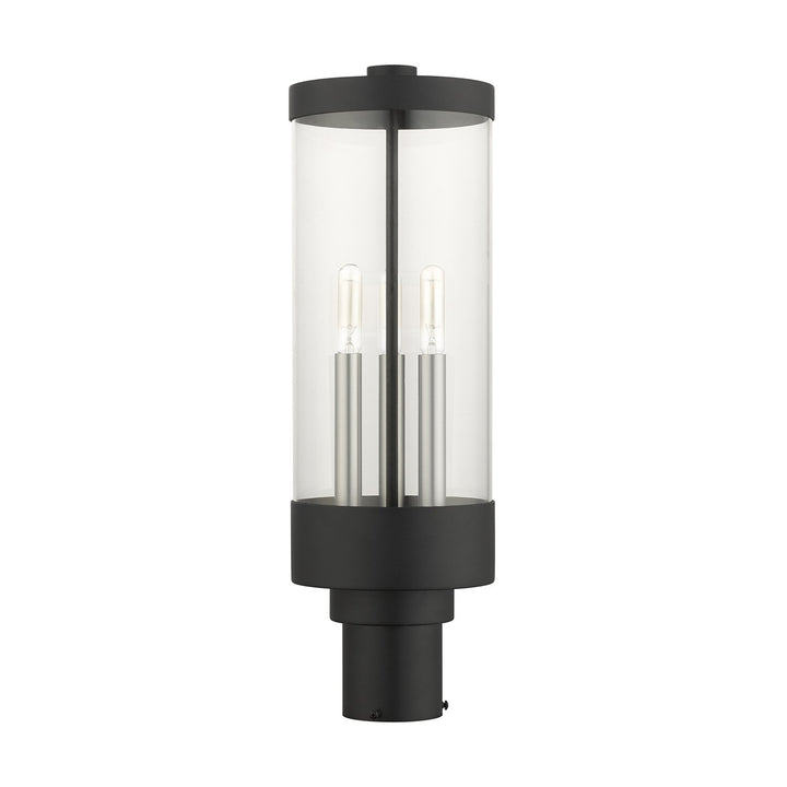 3 Light Textured Black Outdoor Post Top Lantern