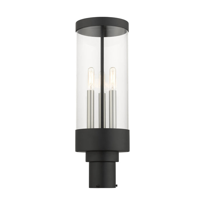 3 Light Textured Black Outdoor Post Top Lantern