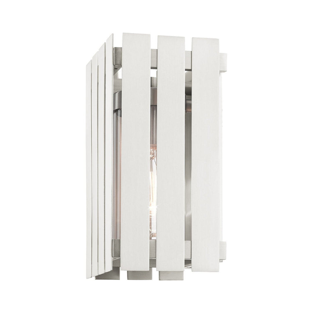 1 Light Brushed Nickel Outdoor Wall Lantern