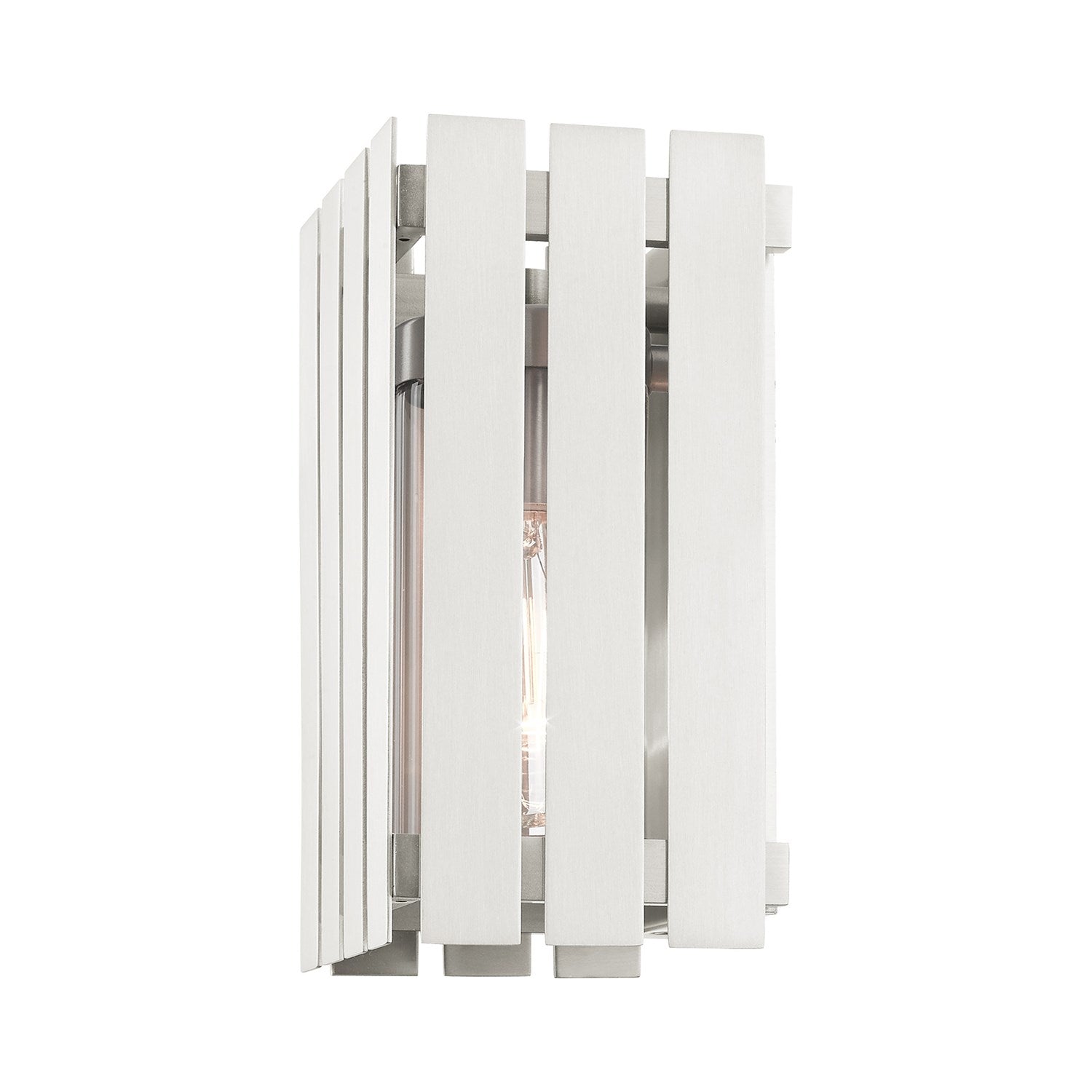 1 Light Brushed Nickel Outdoor Wall Lantern