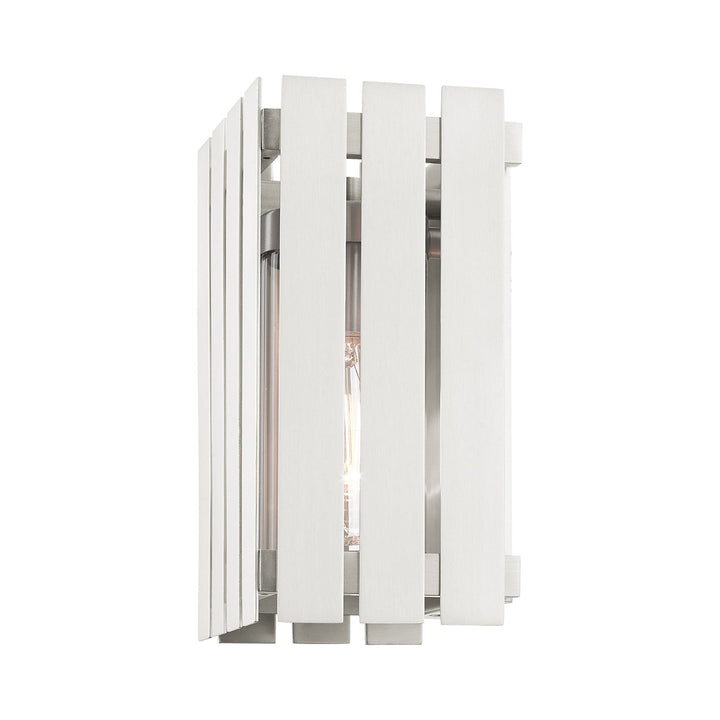 1 Light Brushed Nickel Outdoor Wall Lantern