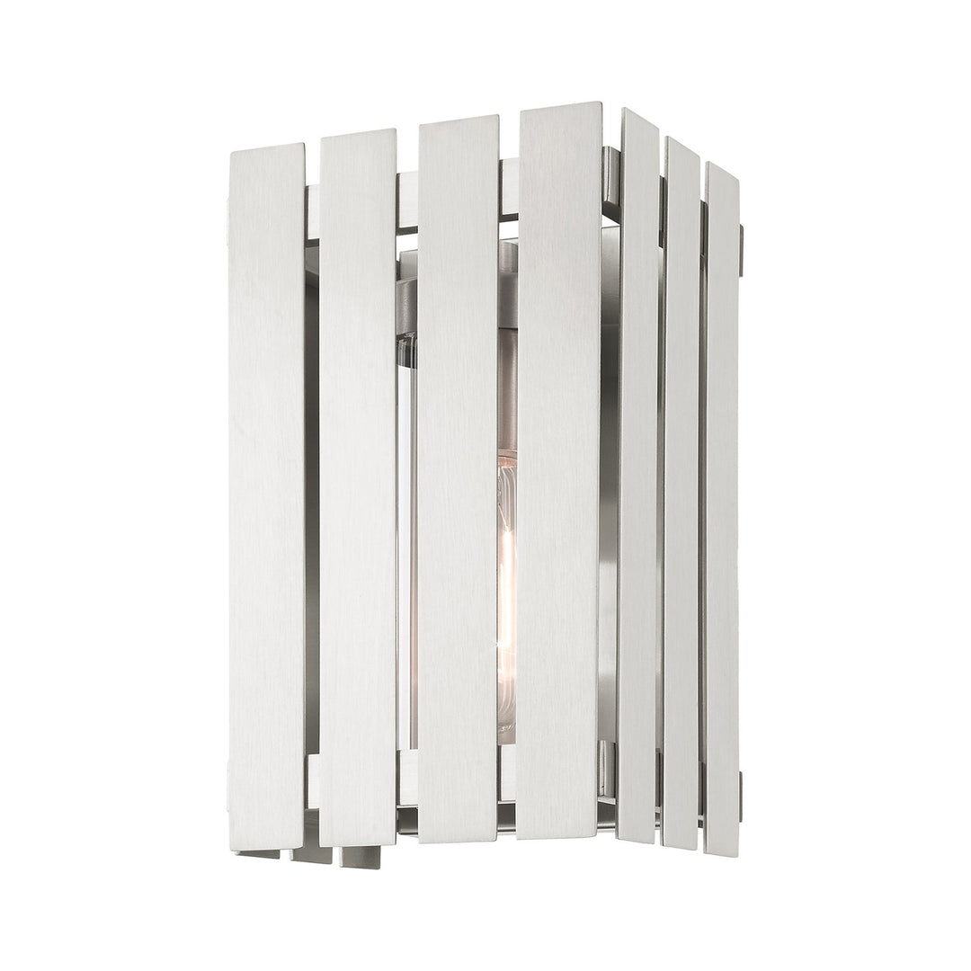 1 Light Brushed Nickel Outdoor Wall Lantern