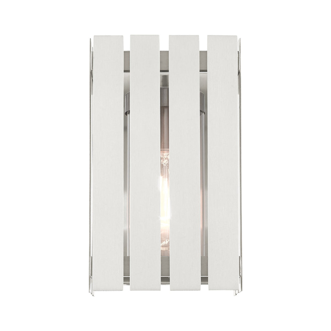 1 Light Brushed Nickel Outdoor Wall Lantern