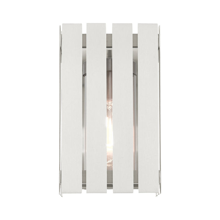 1 Light Brushed Nickel Outdoor Wall Lantern