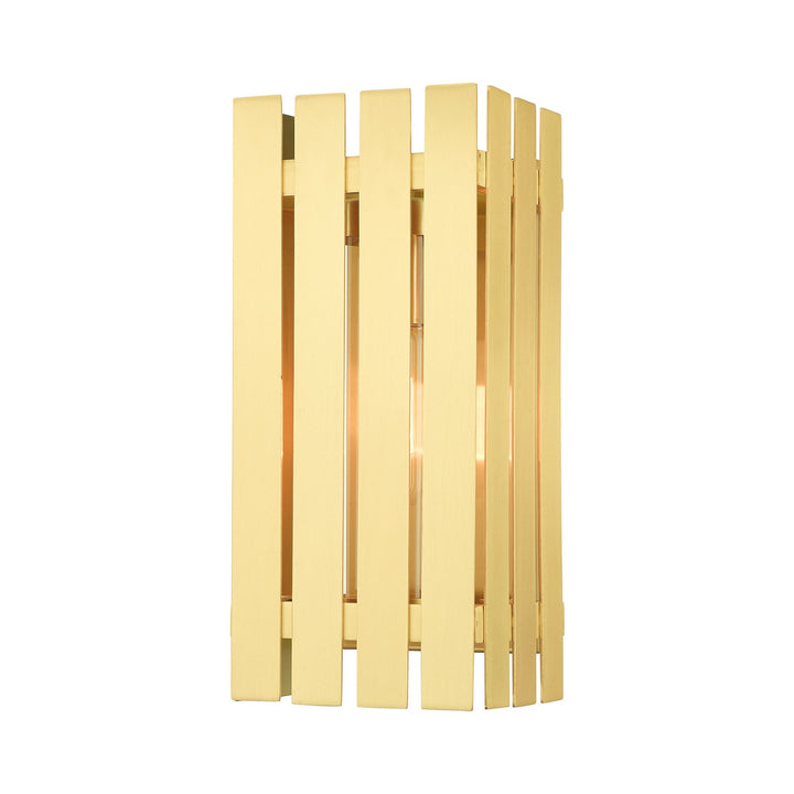 1 Light Satin Brass Outdoor Wall Lantern by Livex Lighting