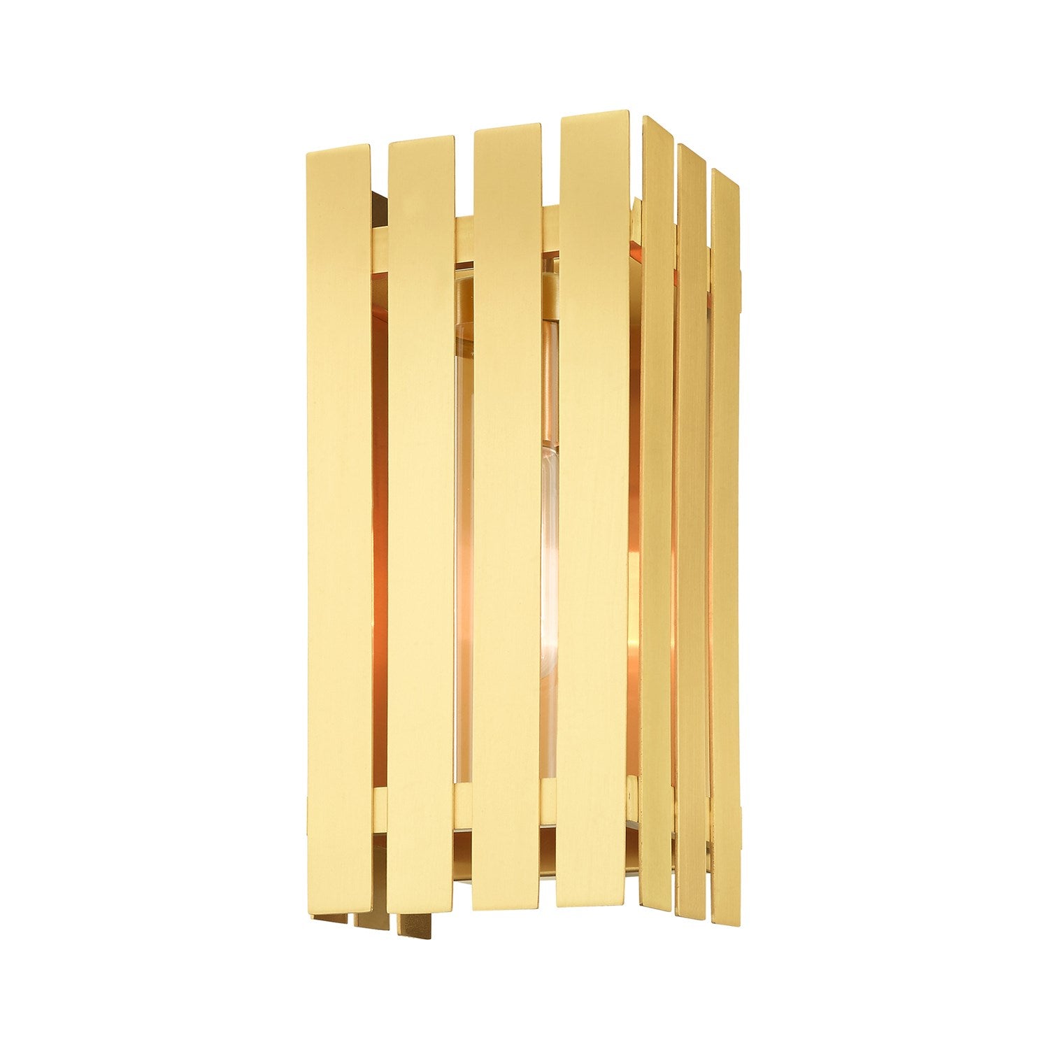 1 Light Satin Brass Outdoor Wall Lantern