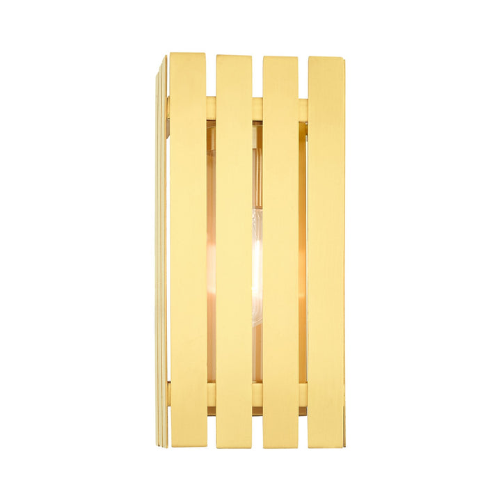 1 Light Satin Brass Outdoor Wall Lantern