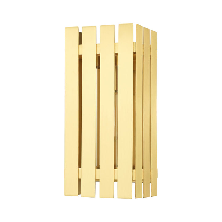 1 Light Satin Brass Outdoor Wall Lantern