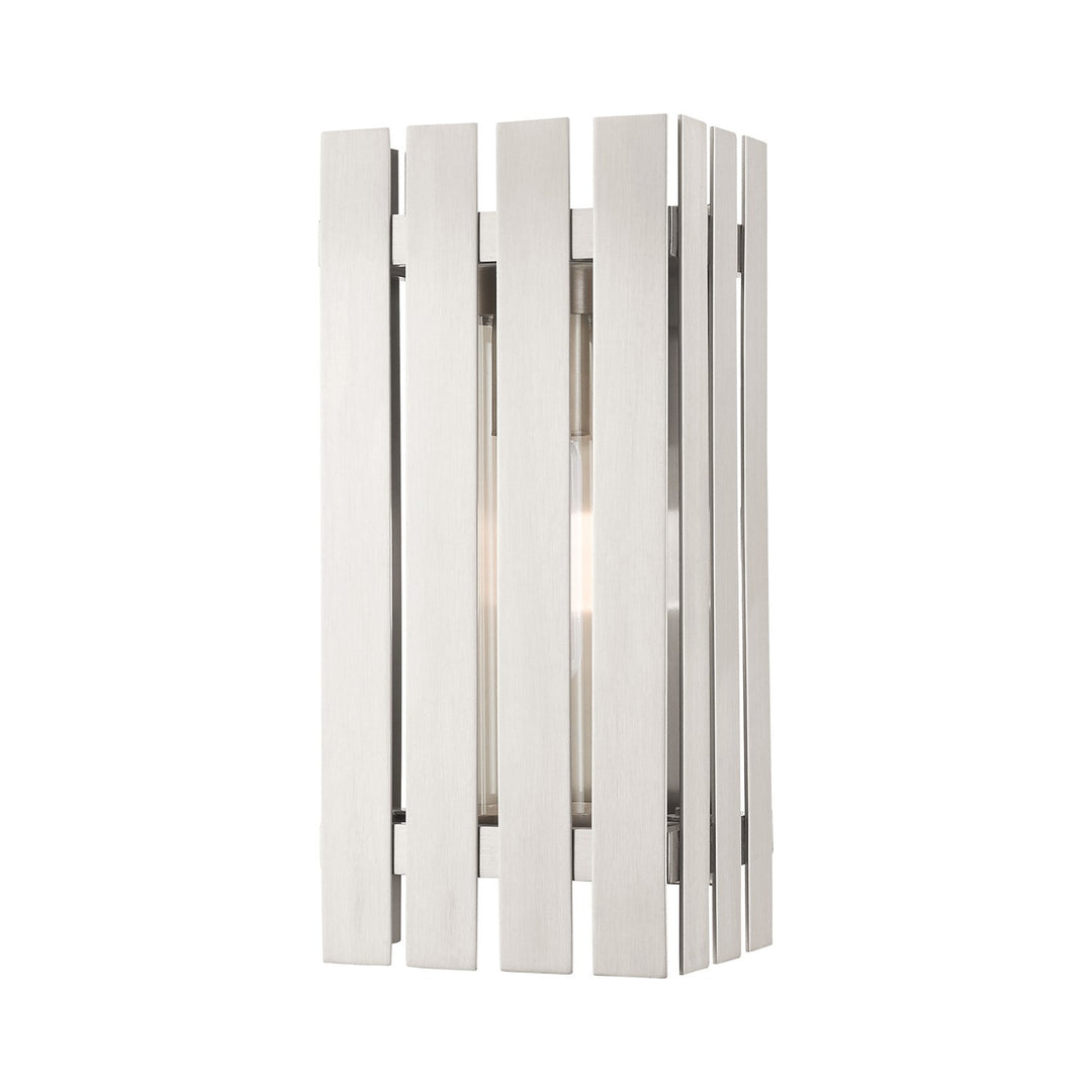 1 Light Brushed Nickel Outdoor Wall Lantern by Livex Lighting