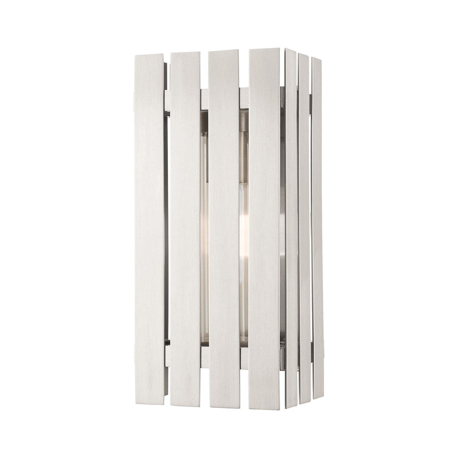 1 Light Brushed Nickel Outdoor Wall Lantern by Livex Lighting