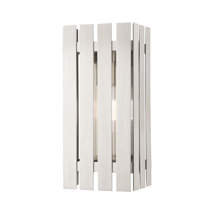 1 Light Brushed Nickel Outdoor Wall Lantern by Livex Lighting