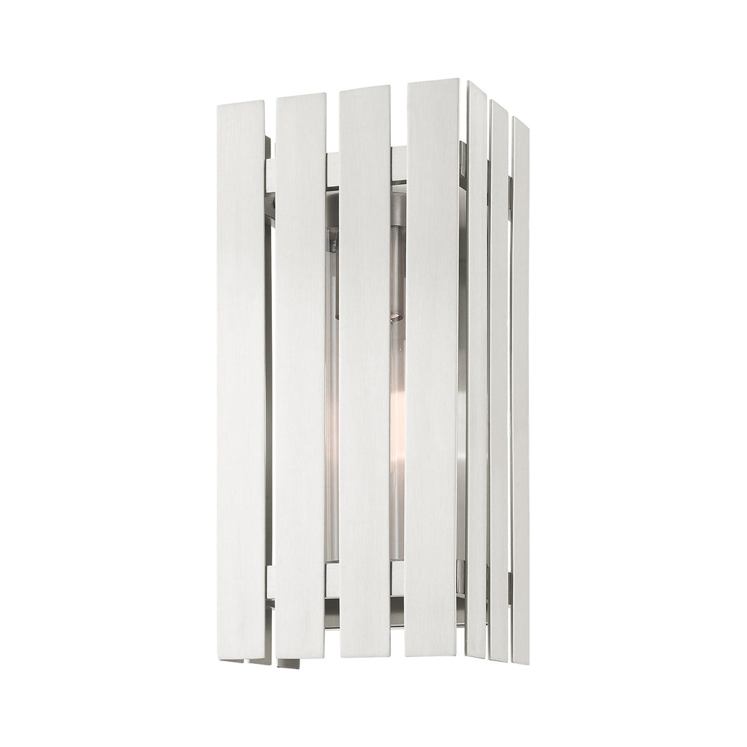 1 Light Brushed Nickel Outdoor Wall Lantern