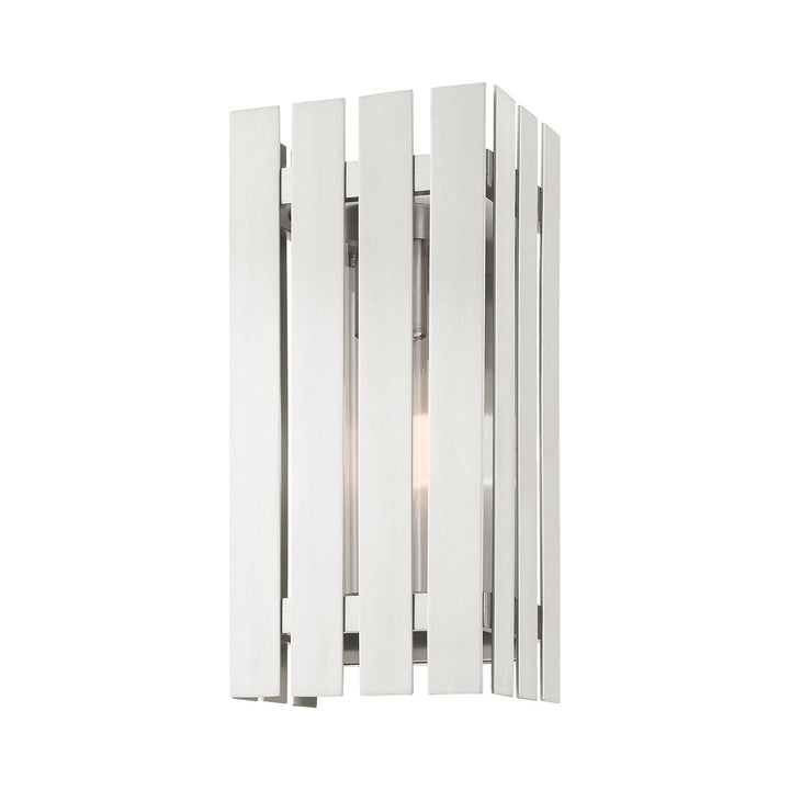 1 Light Brushed Nickel Outdoor Wall Lantern