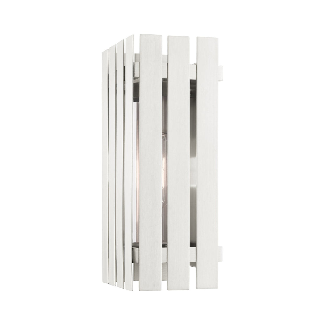 1 Light Brushed Nickel Outdoor Wall Lantern