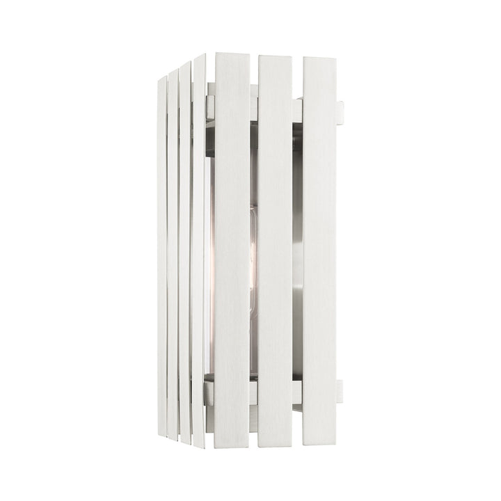 1 Light Brushed Nickel Outdoor Wall Lantern