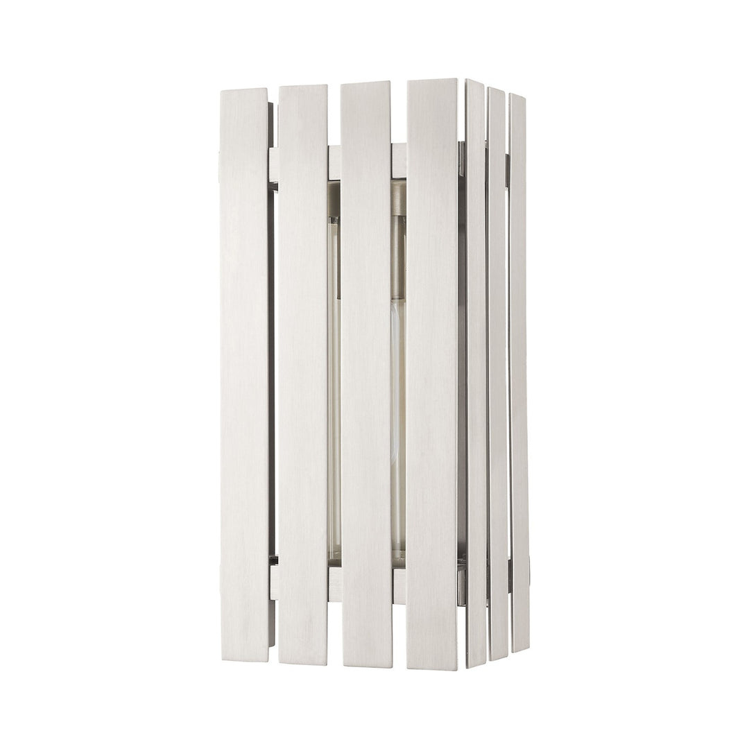 1 Light Brushed Nickel Outdoor Wall Lantern