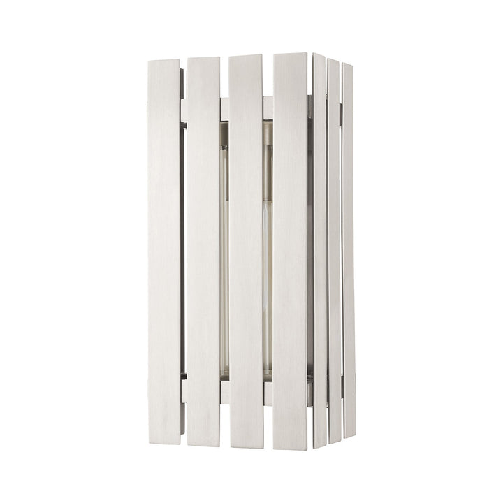 1 Light Brushed Nickel Outdoor Wall Lantern