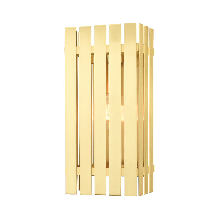 1 Light Satin Brass Outdoor Wall Lantern by Livex Lighting