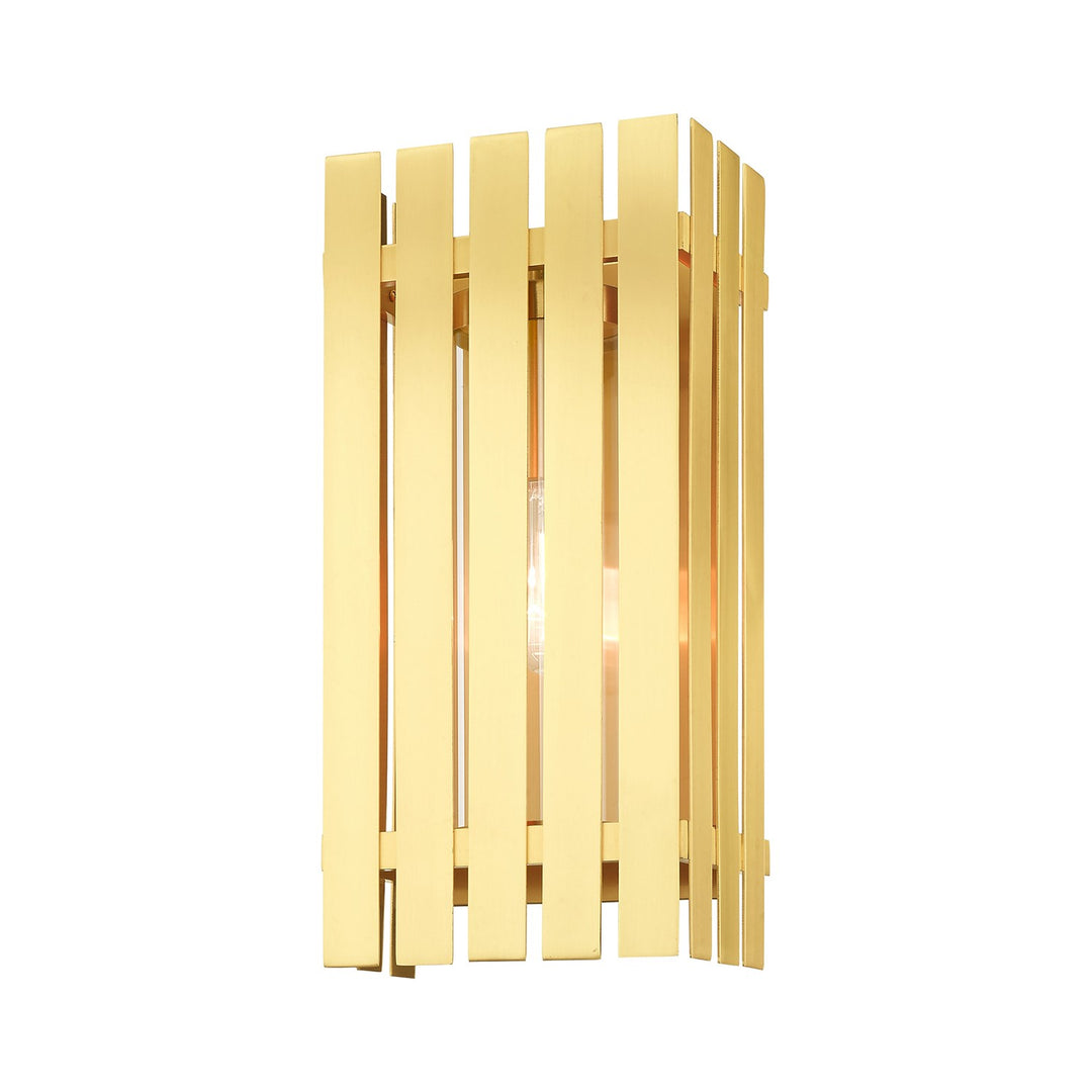 1 Light Satin Brass Outdoor Wall Lantern
