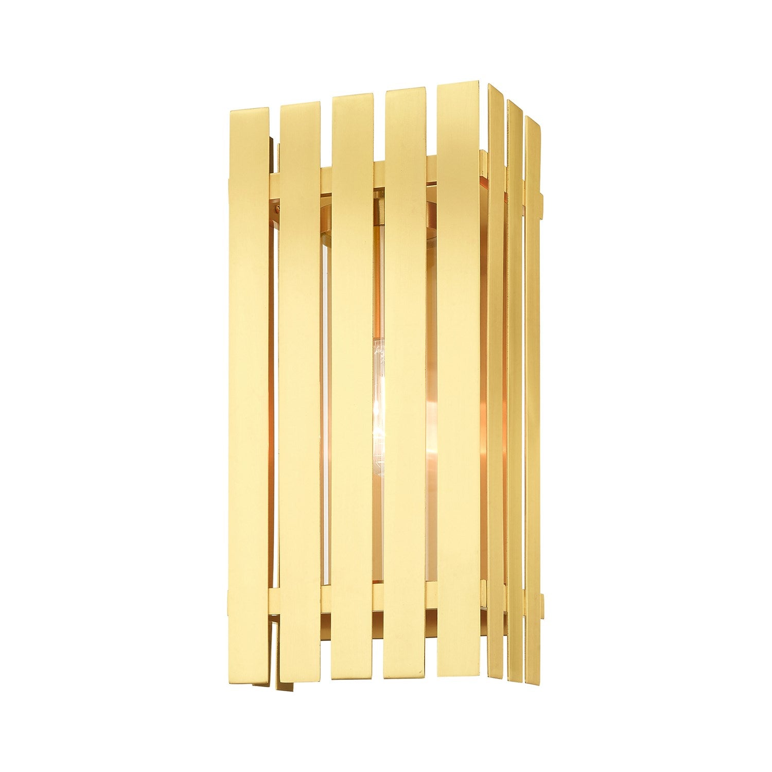 1 Light Satin Brass Outdoor Wall Lantern