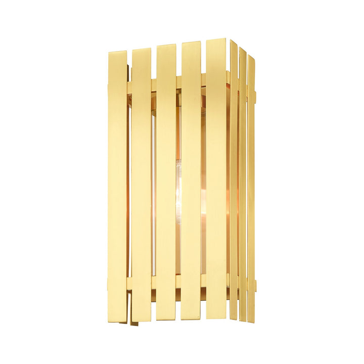 1 Light Satin Brass Outdoor Wall Lantern