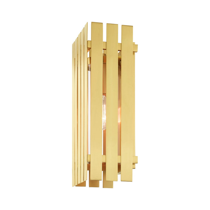 1 Light Satin Brass Outdoor Wall Lantern