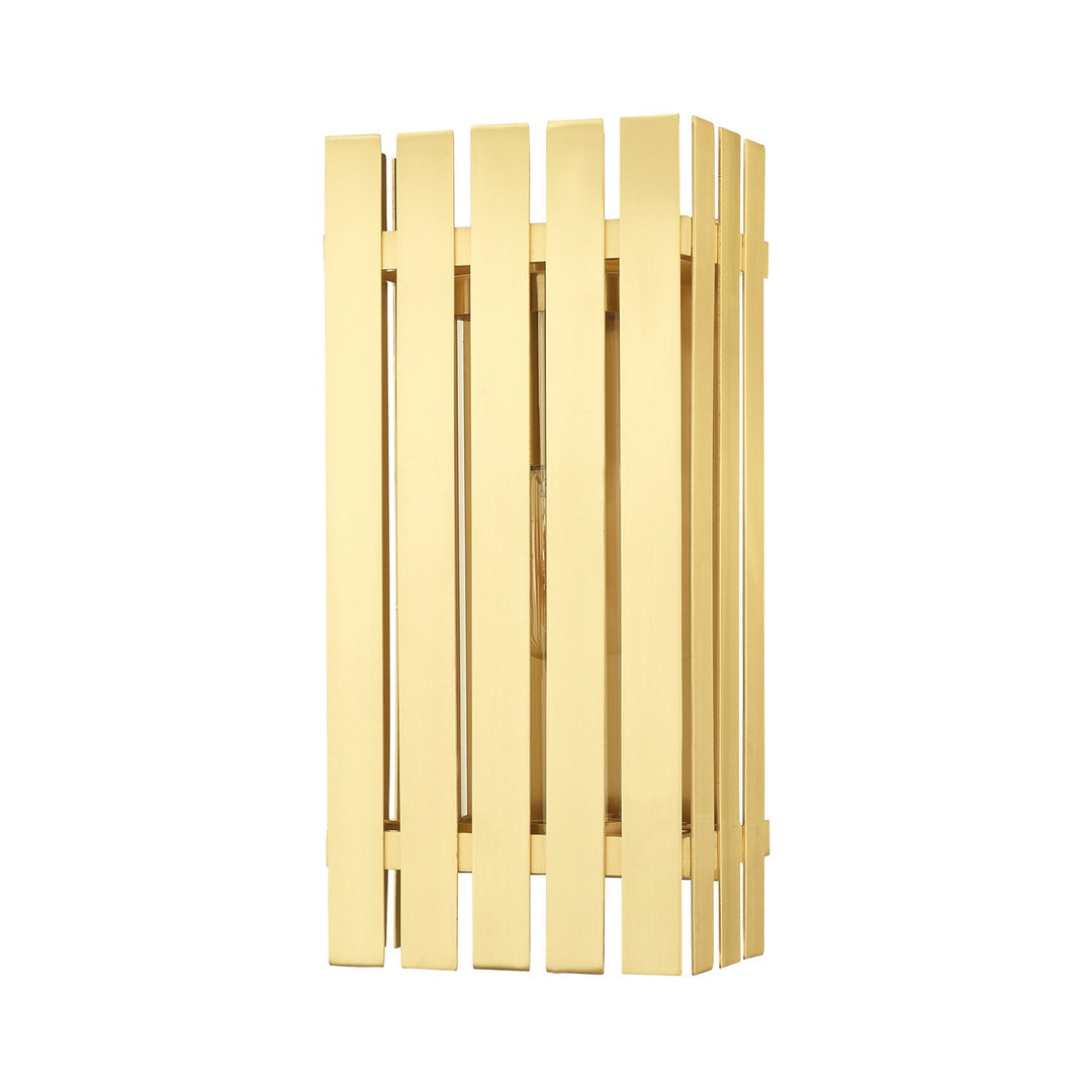 1 Light Satin Brass Outdoor Wall Lantern