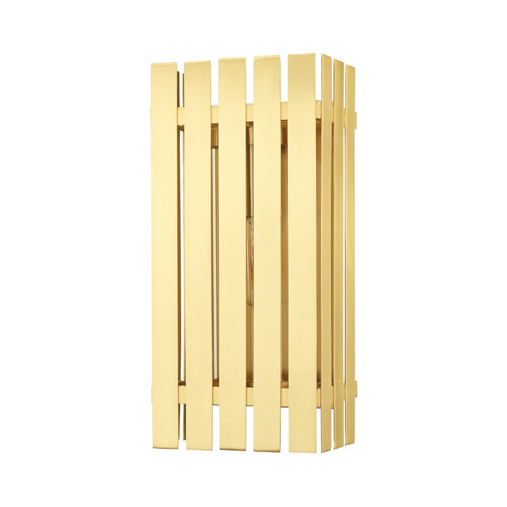 1 Light Satin Brass Outdoor Wall Lantern