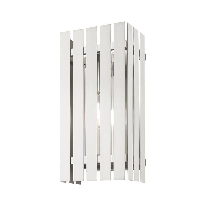 1 Light Brushed Nickel Outdoor Wall Lantern