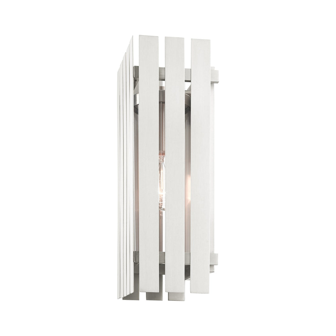 1 Light Brushed Nickel Outdoor Wall Lantern