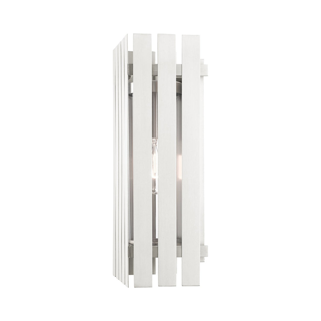 1 Light Brushed Nickel Outdoor Wall Lantern