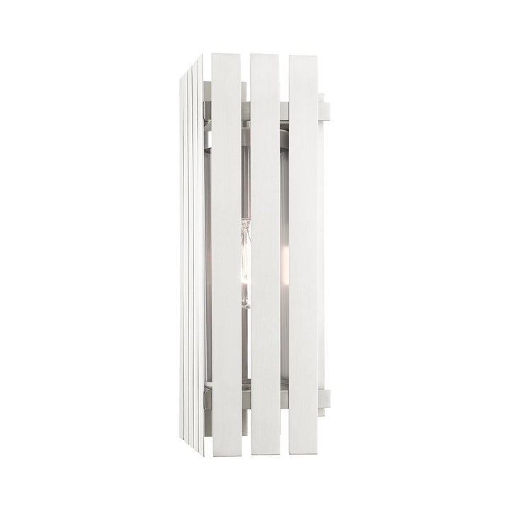 1 Light Brushed Nickel Outdoor Wall Lantern
