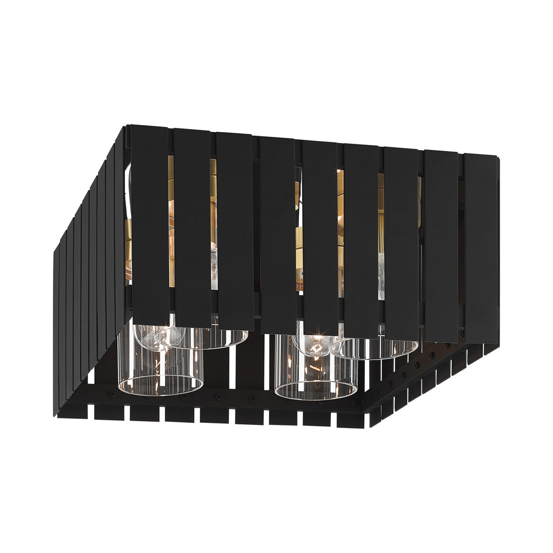 4 Light Black Outdoor Ceiling Mount