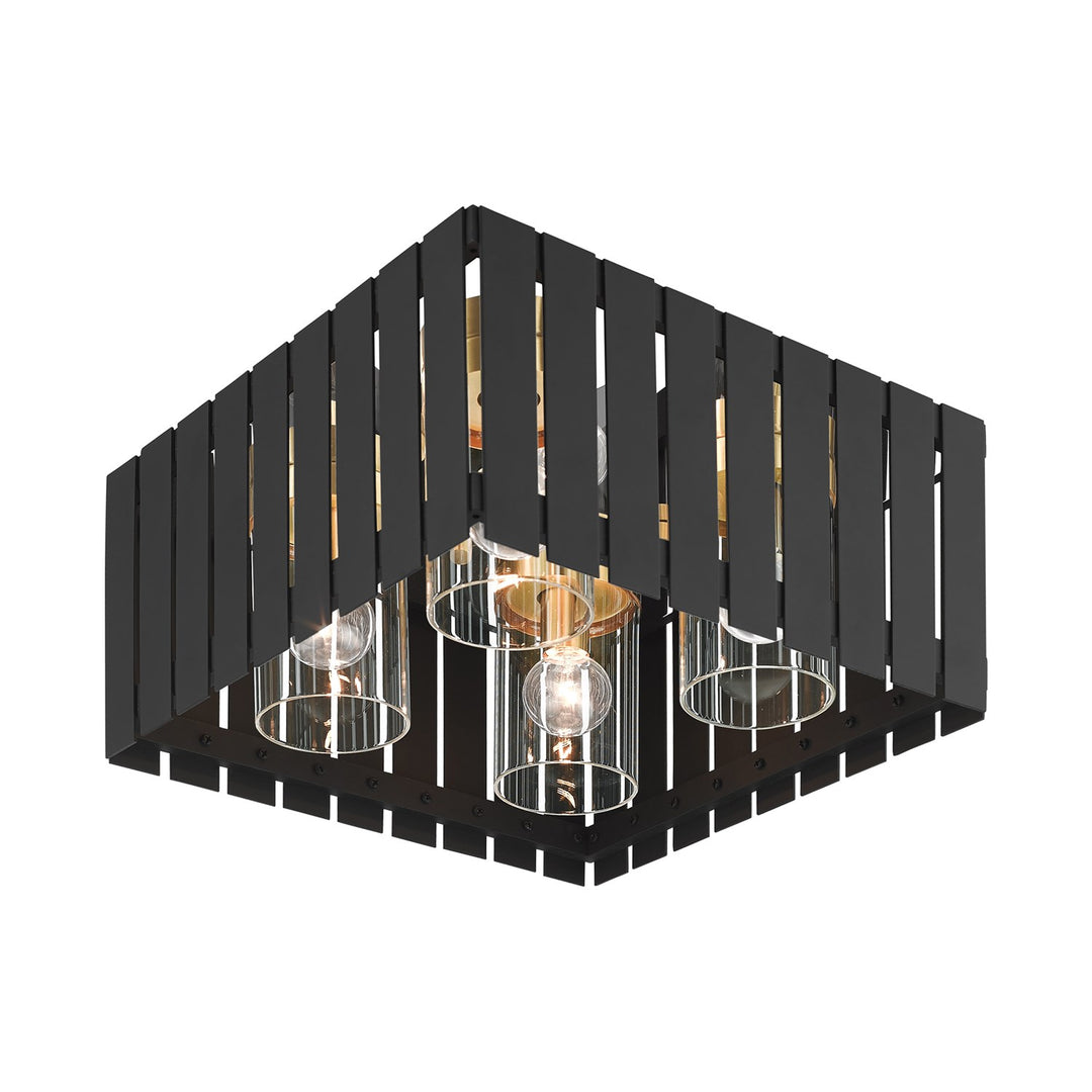 4 Light Black Outdoor Ceiling Mount
